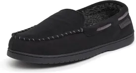 Dearfoams Men's Breathable Memory Foam Indoor Outdoor Keaton Moccasin Slipper with Wide Widths