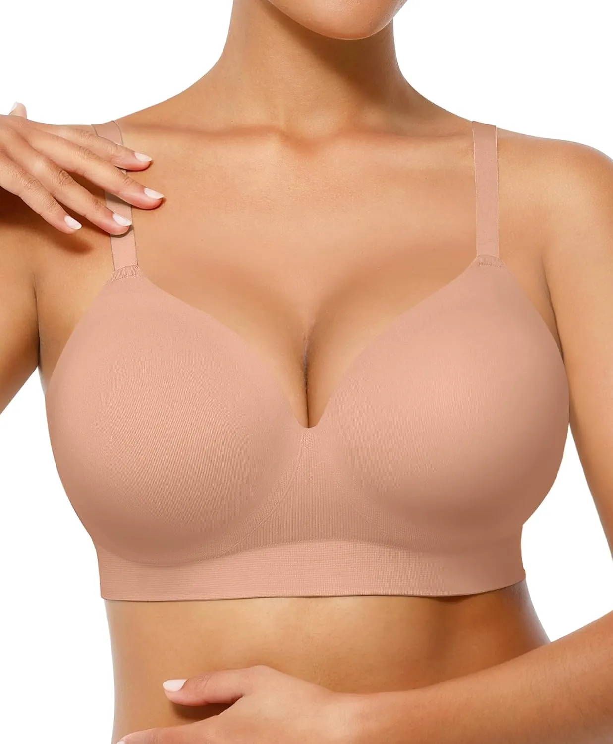 FeelinGirl Wireless Supportive Bra for Women, Seamless Comfort Bralettes No Underwire Full Coverage Everyday Bras