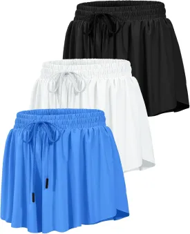HASMES Girls Butterfly Shorts Teen Flowy Athletic Shorts for Running Dance Cheer 5-14Y