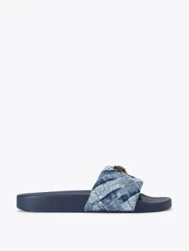 Meena eagle denim slip on sandals