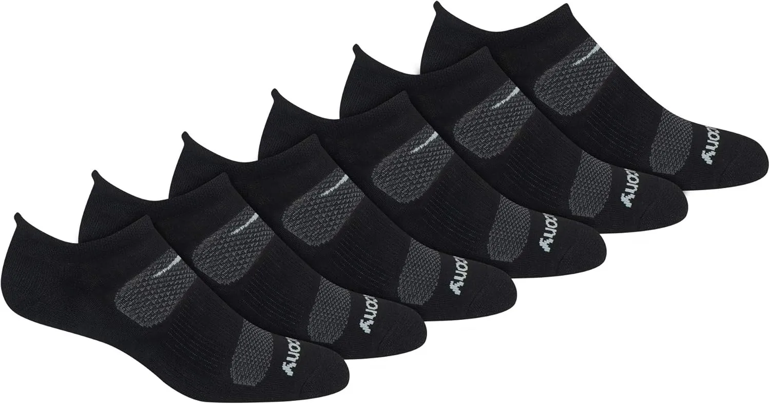 Saucony Men's Rundry Mesh Ventilating Comfort Fit Performance Tab Socks Available in M-XL (6, 12 Pairs)