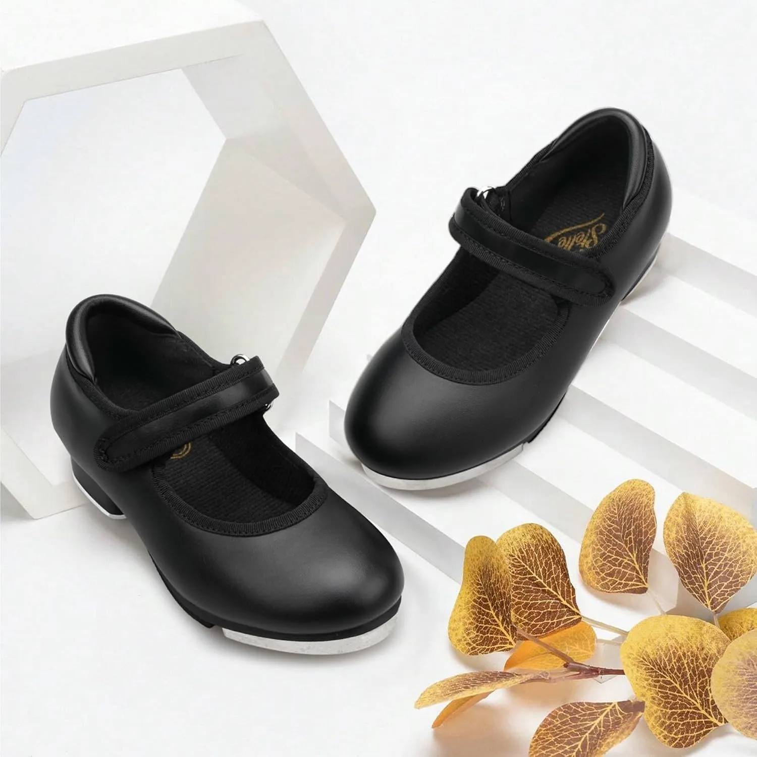 Stelle Tap Shoes for Girls Toddler Boys PU Leather Dance Shoes(Toddler/Little Kid/Big Kid)