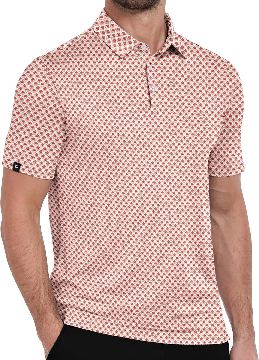 ZITY Mens Print Polo Shirts Short Sleeve Moisture Wicking Shirts for Men Golf Tennis Daily Casual Collared T-Shirt